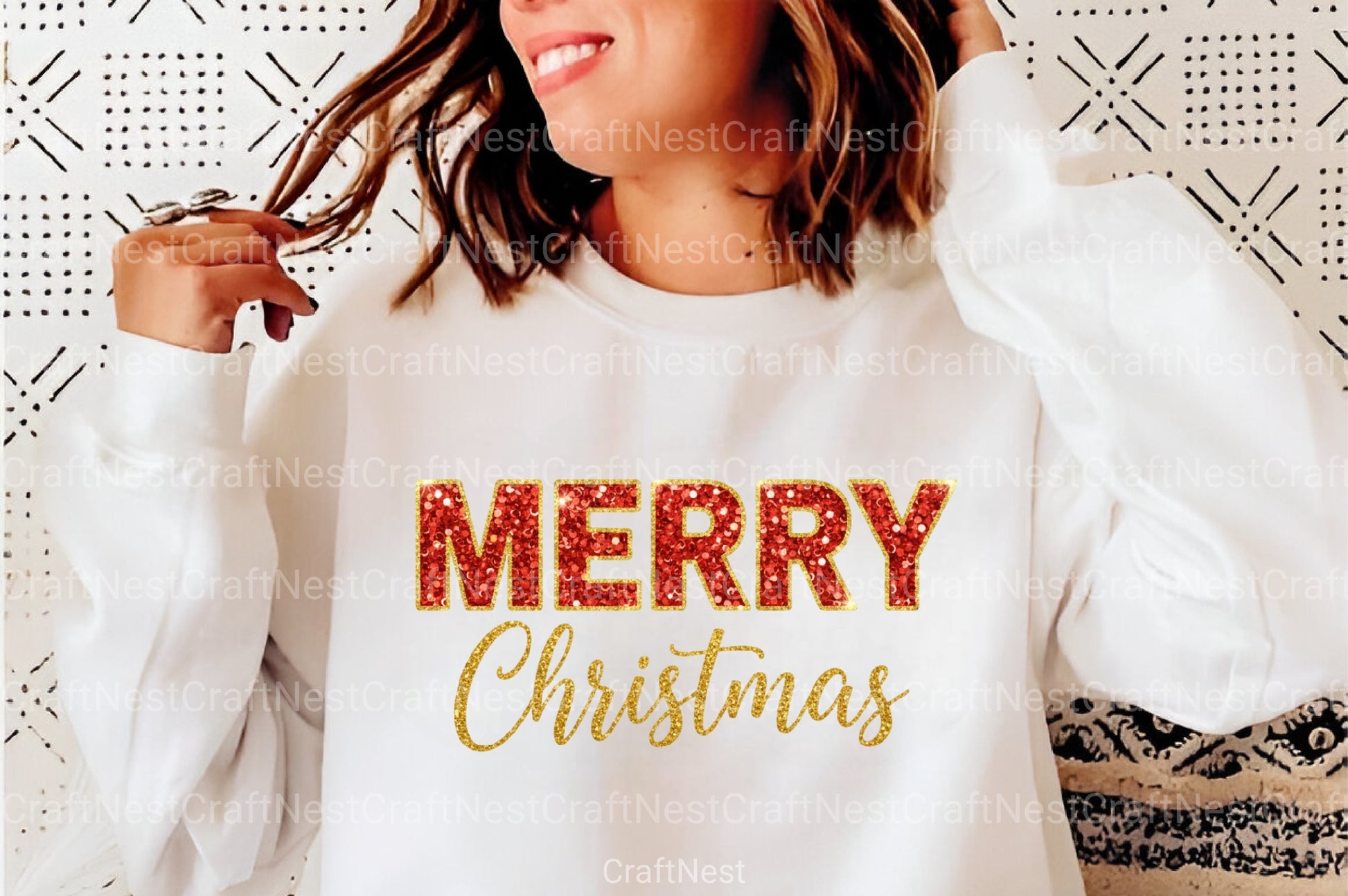 Glitter Sequins Merry Christmas Clipart Bundle - CraftNest - Digital Crafting and Art