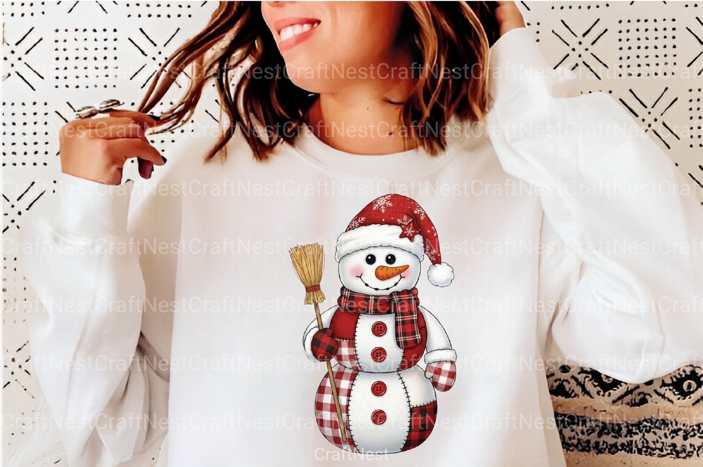 Patchwork Snowman Christmas Clipart Bundle - CraftNest - Digital Crafting and Art