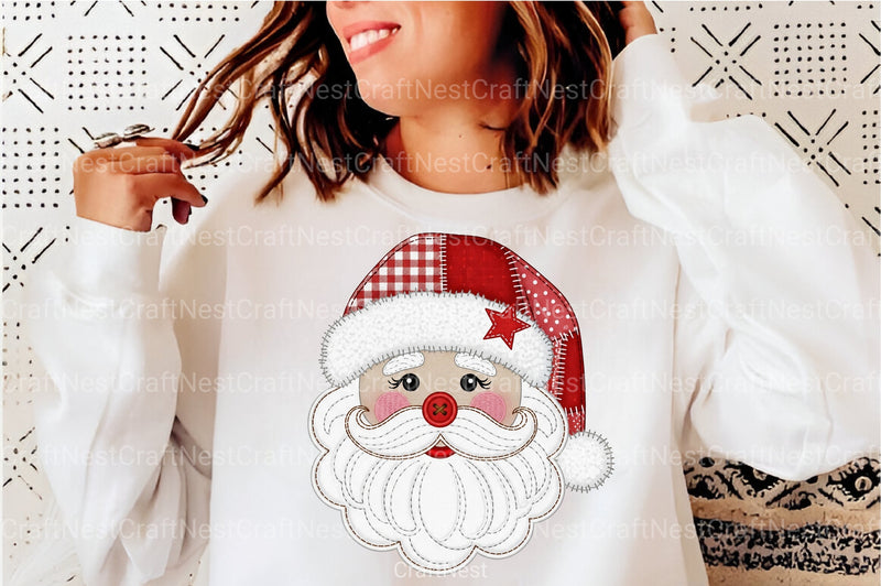 Christmas Patchwork Santa Claus Clipart Bundle - CraftNest - Digital Crafting and Art