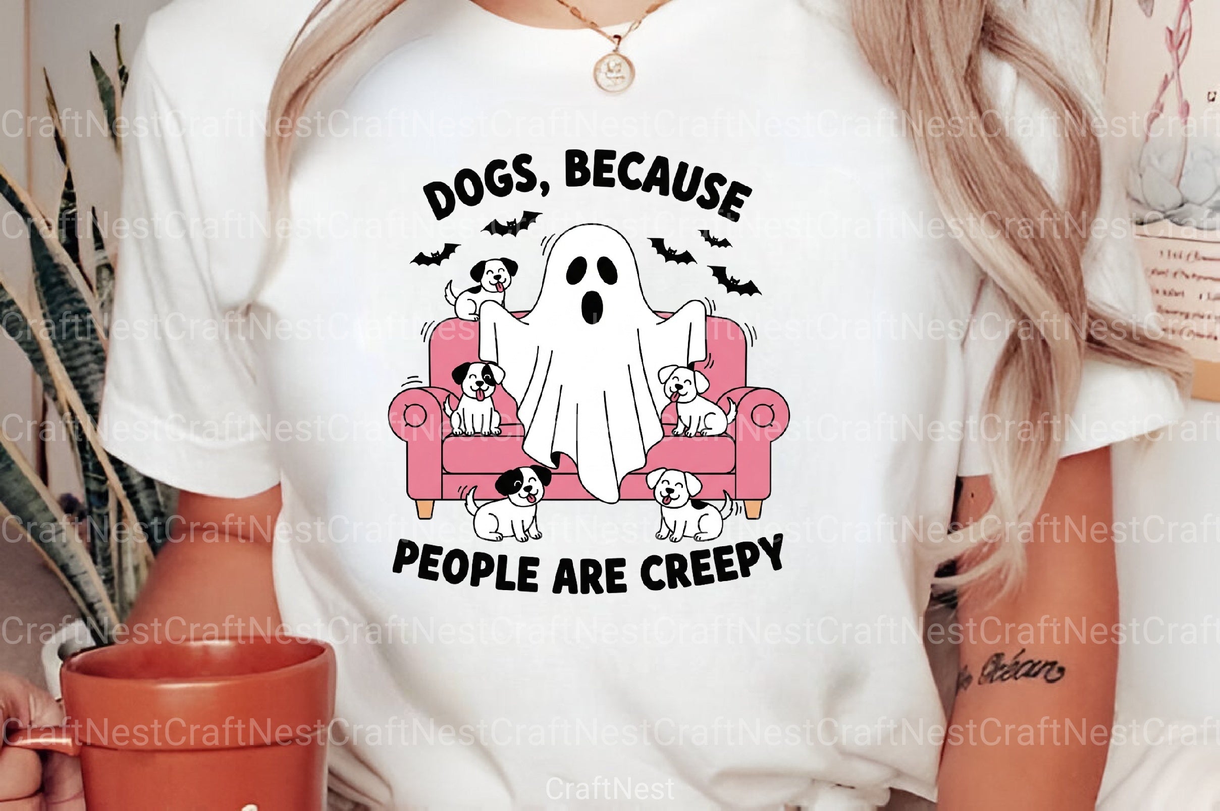 Halloween Dog & Spooky Ghost Retro Shirt Design Bundle - CraftNest - Digital Crafting and Art