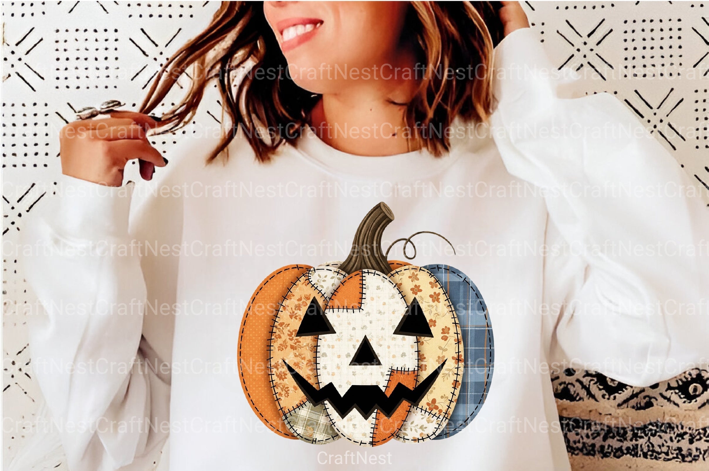 Embroidery Halloween Preppy Pumpkin Clipart Bundle - CraftNest - Digital Crafting and Art