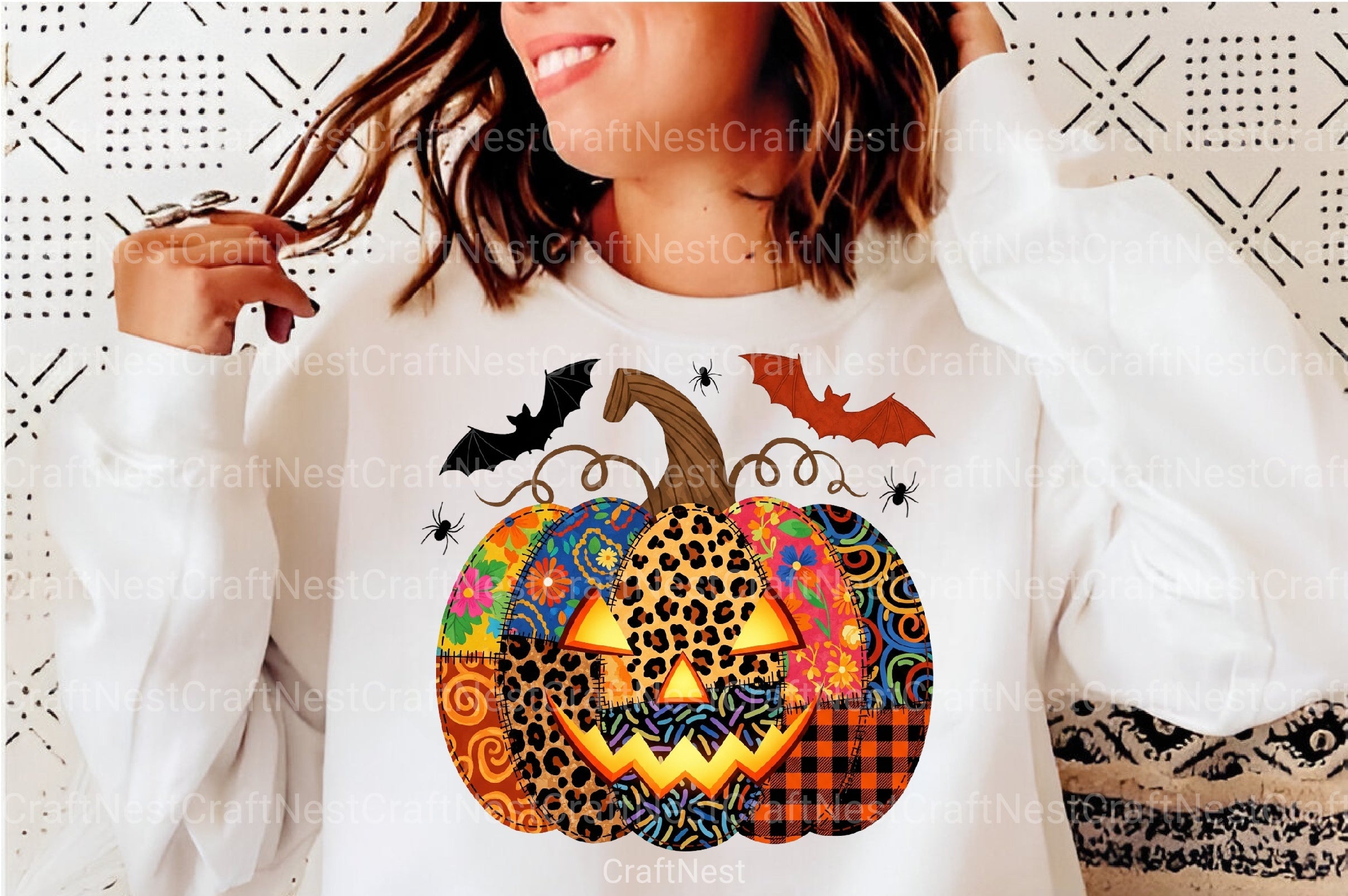 Patchwork Floral Pumpkin Halloween Clipart Bundle - CraftNest - Digital Crafting and Art