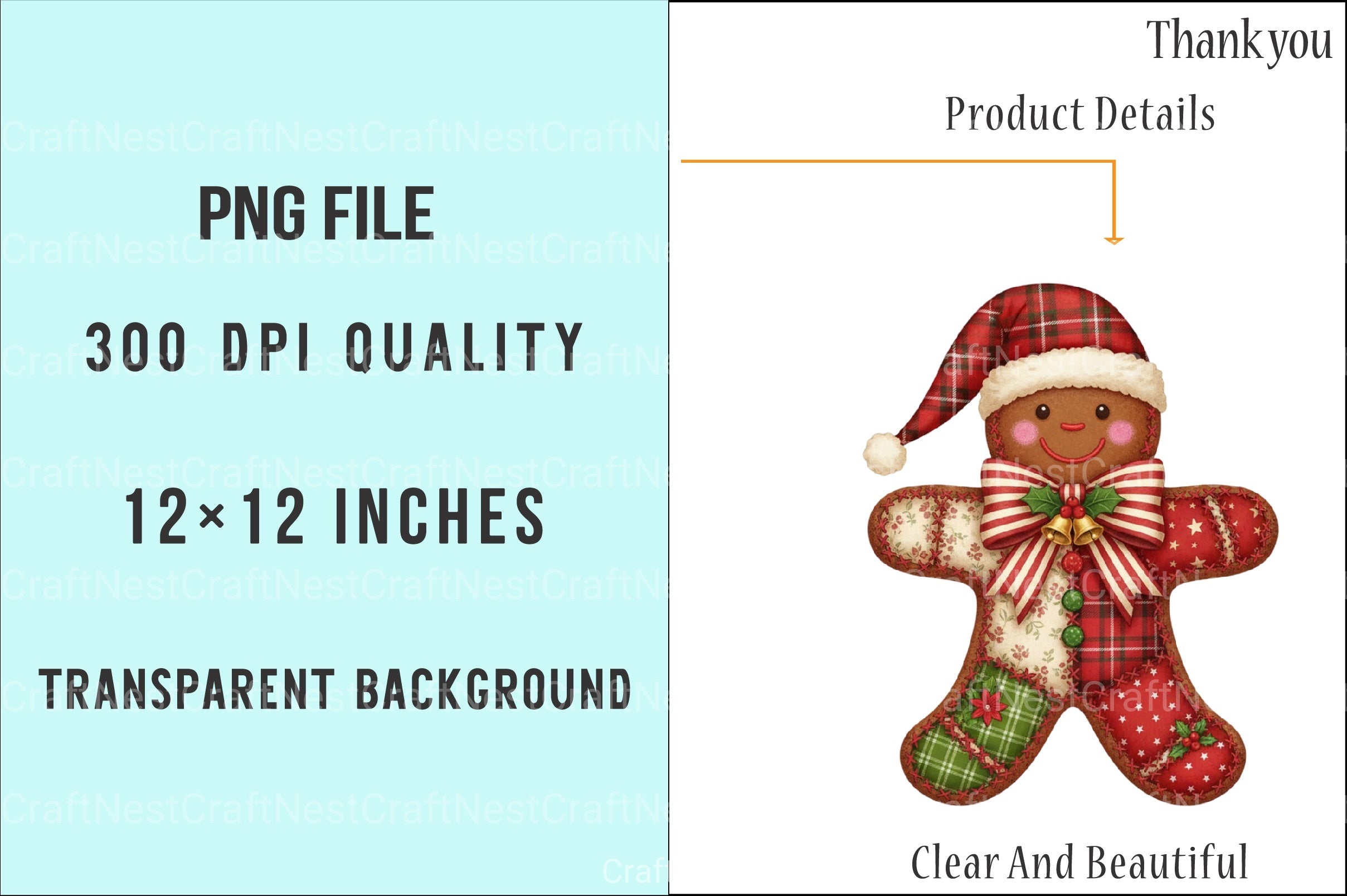Christmas Lace Gingerbread Man Clipart Bundle - CraftNest - Digital Crafting and Art