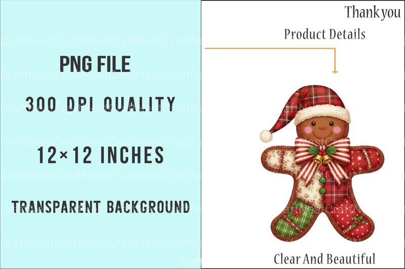 Christmas Lace Gingerbread Man Clipart Bundle - CraftNest - Digital Crafting and Art