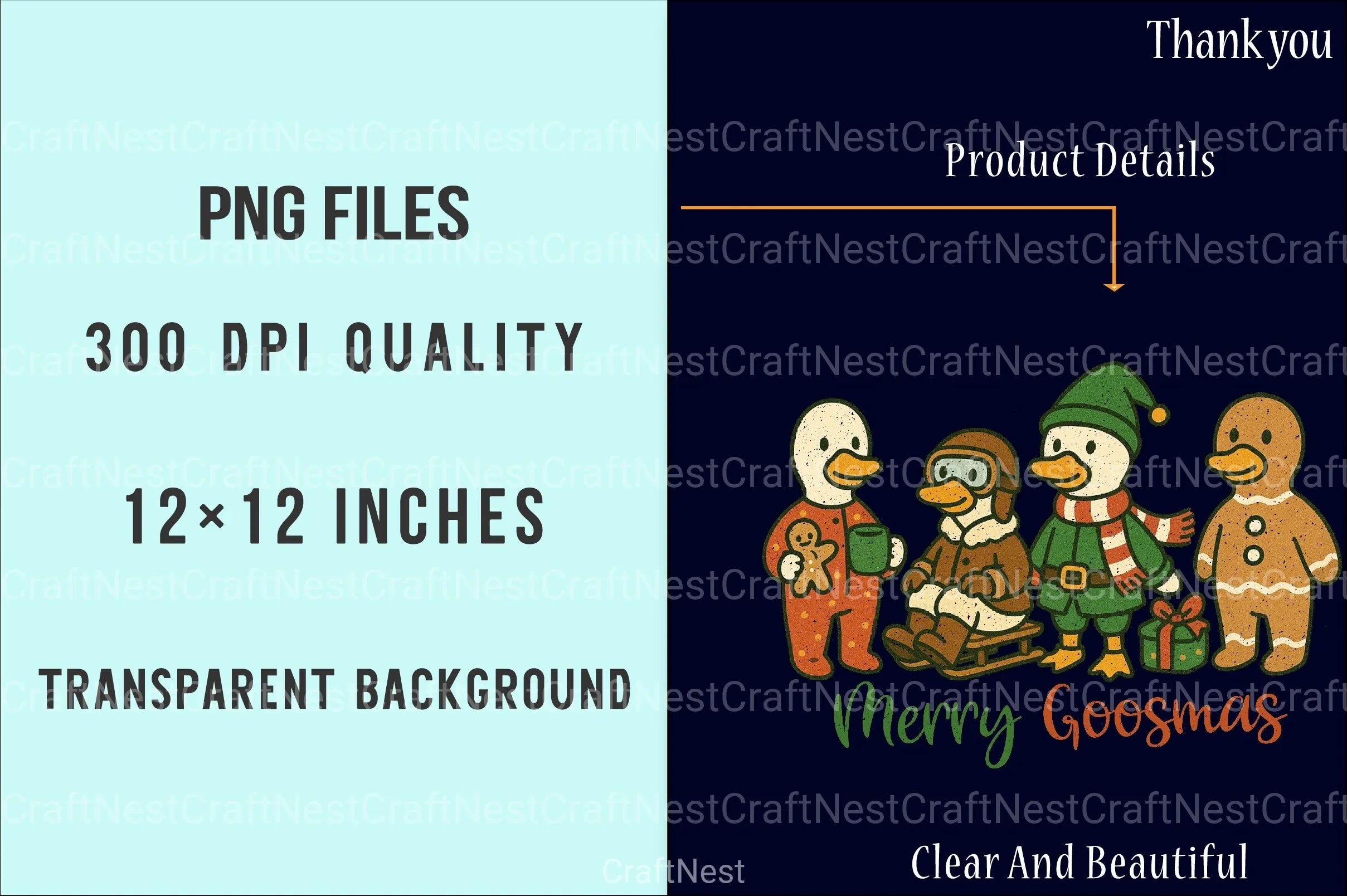 Merry Goosmas Christmas Goose Clipart Bundle - CraftNest - Digital Crafting and Art