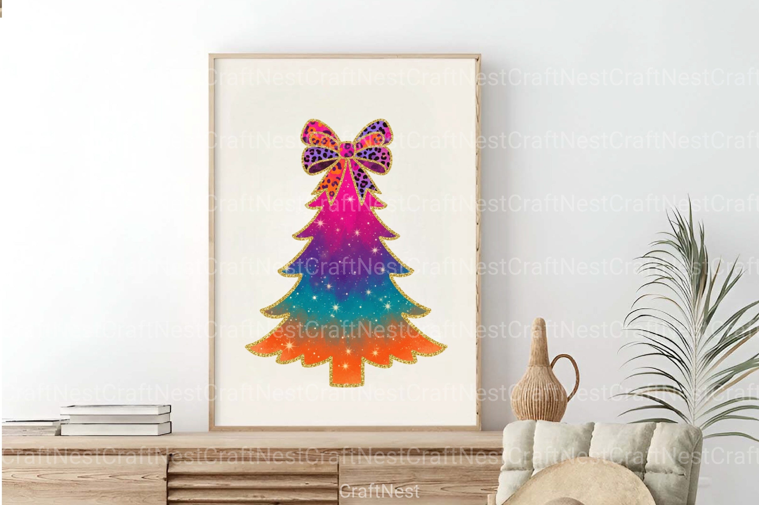 Glitter Brushstroke Christmas Tree Clipart Bundle - CraftNest - Digital Crafting and Art
