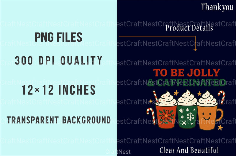 Jolly & Caffeinated Christmas Coffee Clipart Bundle 88 - CraftNest - Digital Crafting and Art