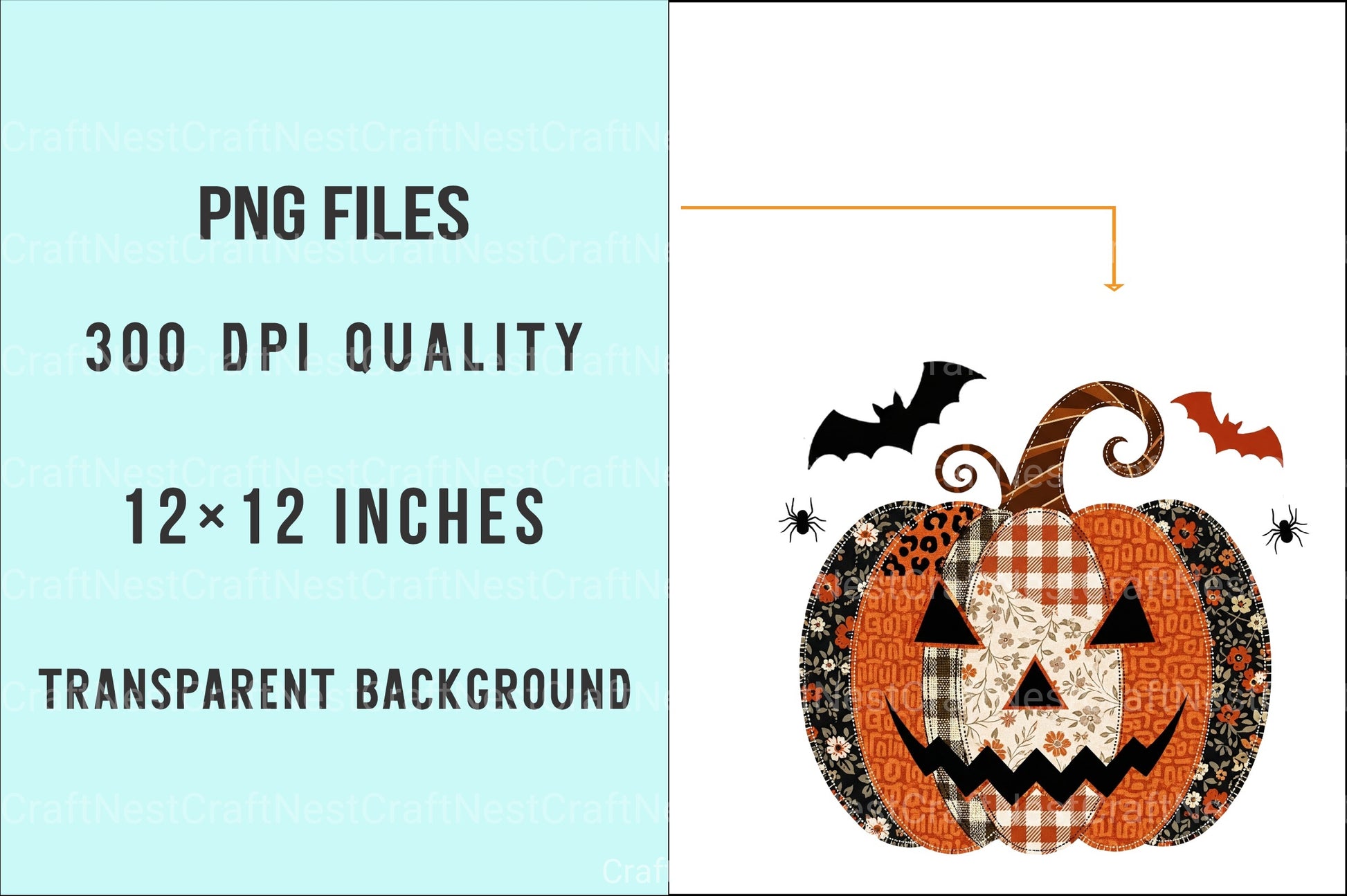 Patchwork Pumpkin Halloween Clipart Bundle - CraftNest - Digital Crafting and Art