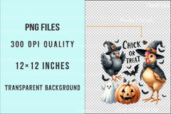 Chick or Treat: Retro Halloween Pumpkin Chicken Clipart Bundle - CraftNest - Digital Crafting and Art