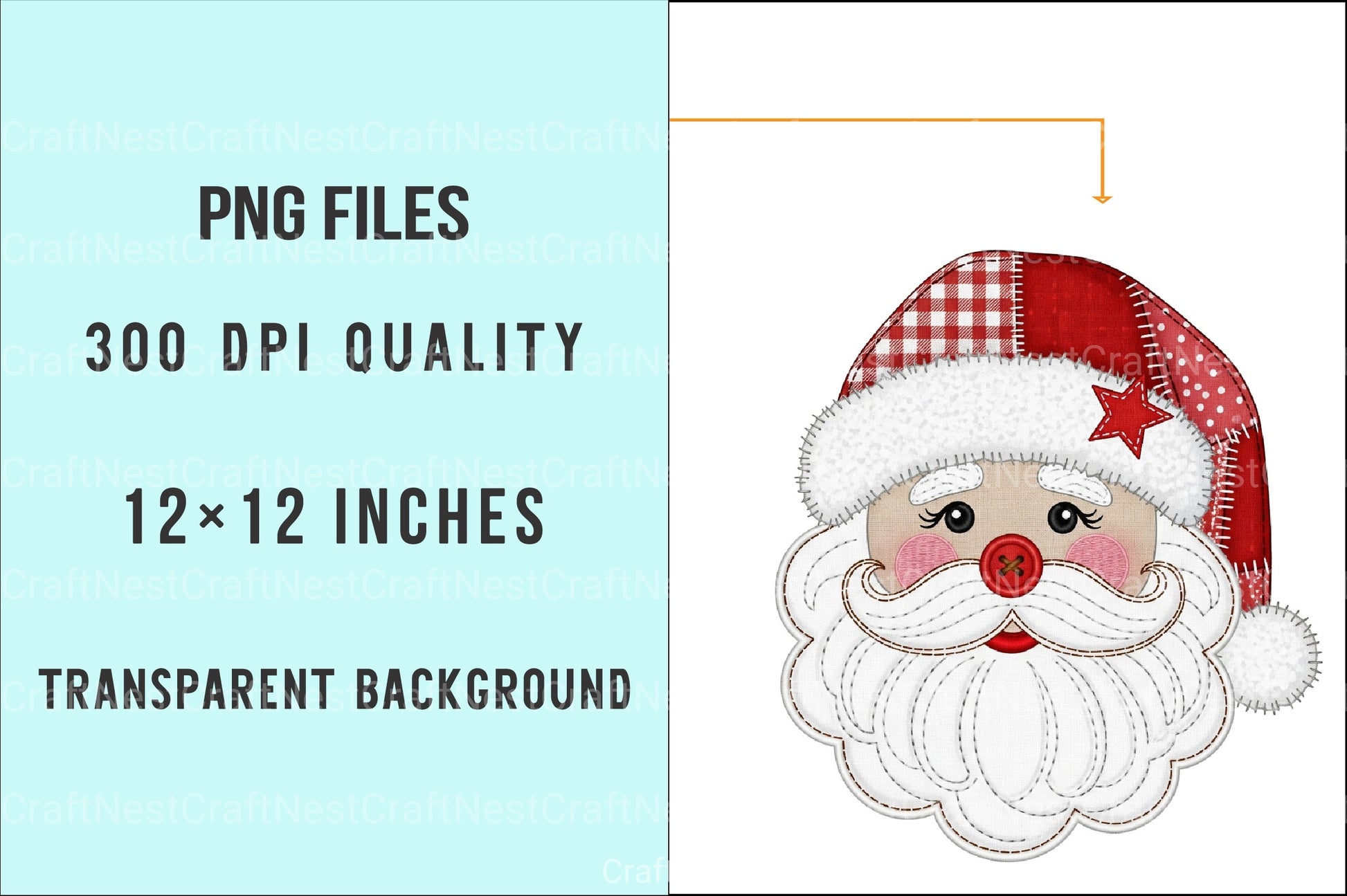 Christmas Patchwork Santa Claus Clipart Bundle - CraftNest - Digital Crafting and Art