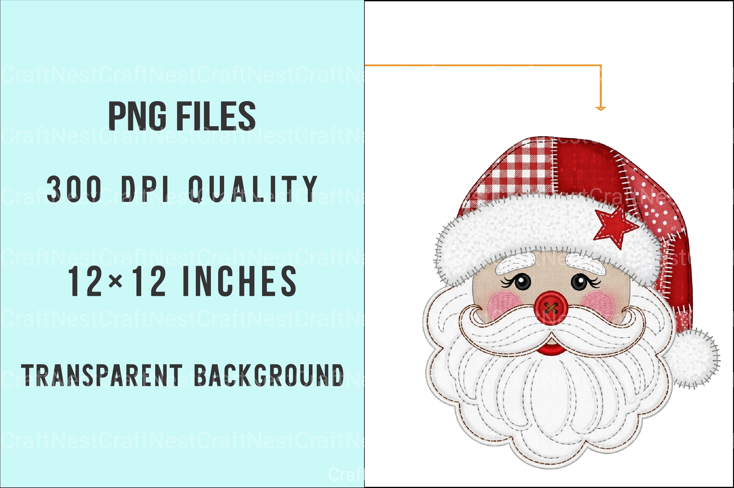 Christmas Patchwork Santa Claus Clipart Bundle - CraftNest - Digital Crafting and Art