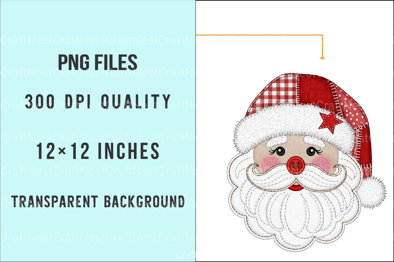 Christmas Patchwork Santa Claus Clipart Bundle - CraftNest - Digital Crafting and Art
