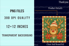 Vintage Christmas Reindeer Clipart Bundle - CraftNest - Digital Crafting and Art