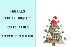 Patchwork Christmas Tree Preppy Clipart Bundle - CraftNest - Digital Crafting and Art