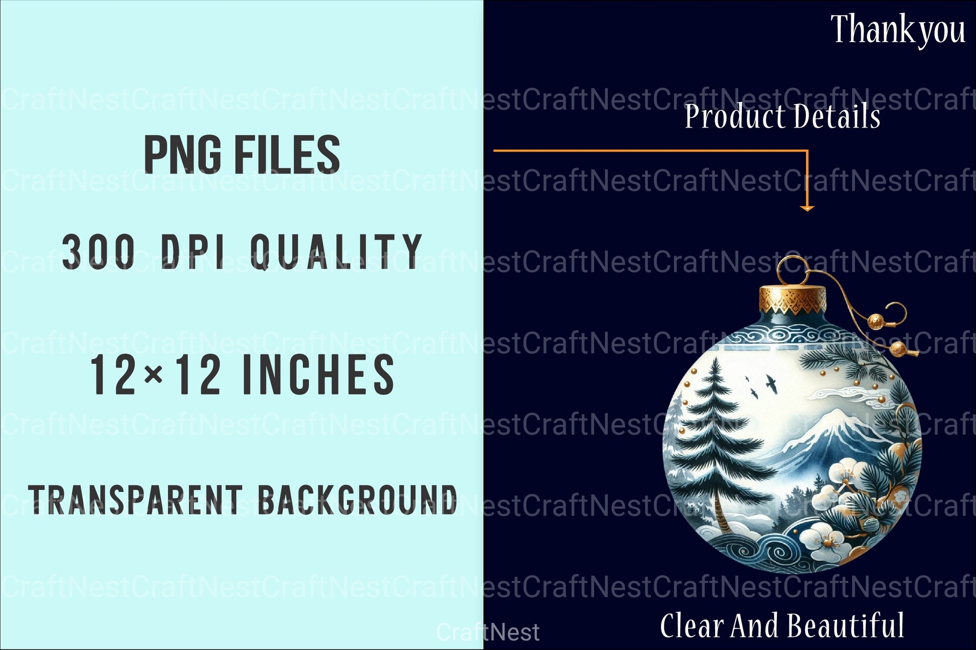 Chinoiserie Christmas Toile Grandmillennial Clipart Bundle - CraftNest - Digital Crafting and Art