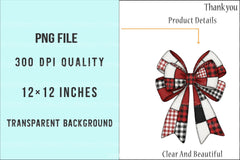 Coquette Patchwork Christmas Bow Clipart Bundle - CraftNest - Digital Crafting and Art