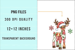Preppy Patchwork Christmas Reindeer Clipart Bundle 19 - CraftNest - Digital Crafting and Art