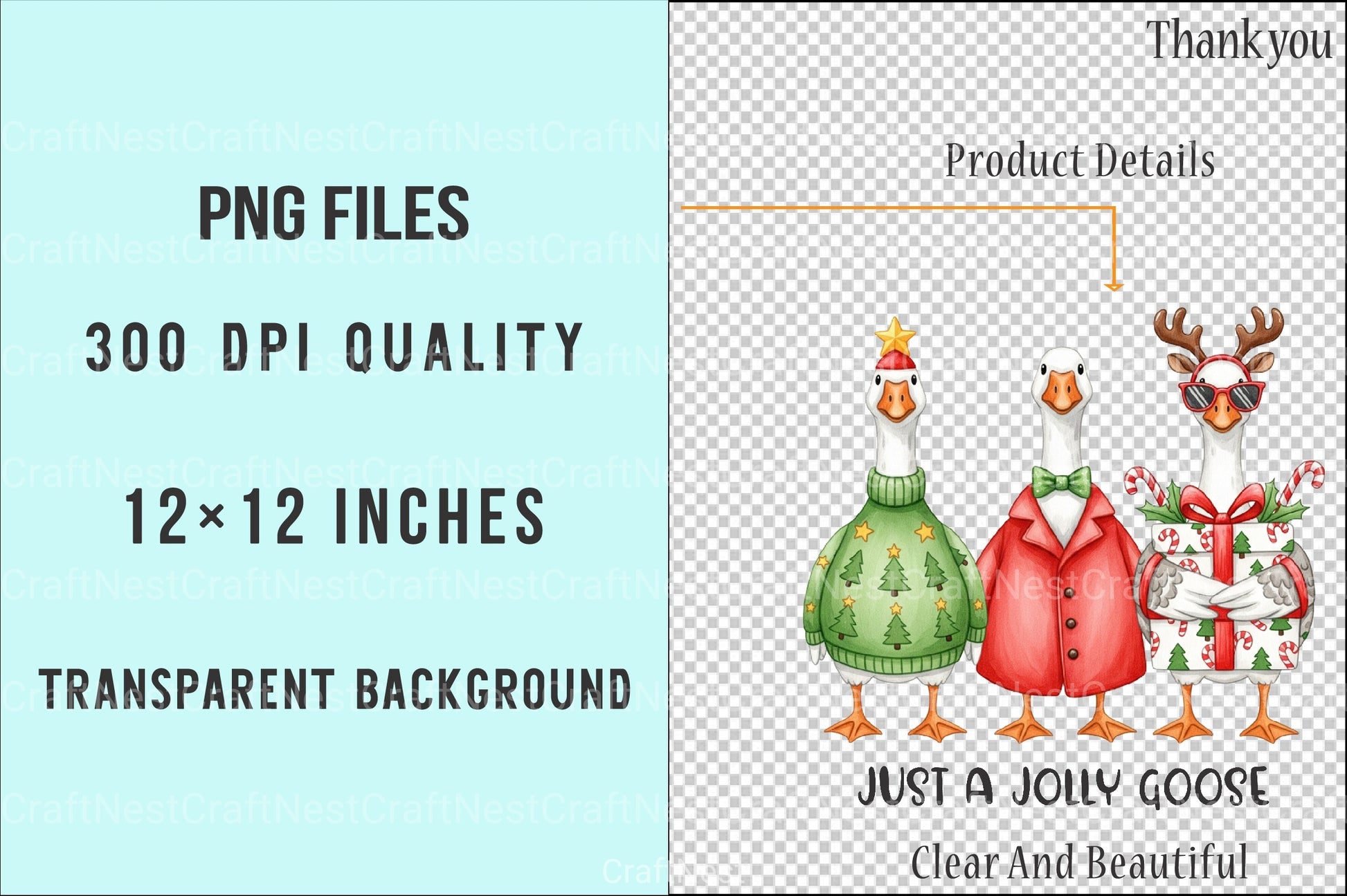 Jolly Christmas Goose Clipart Bundle 1 - CraftNest - Digital Crafting and Art