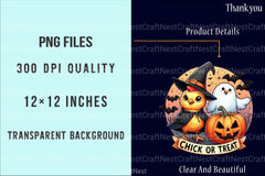 Chick or Treat: Retro Halloween Pumpkin & Funny Chicken Clipart Bundle - CraftNest - Digital Crafting and Art