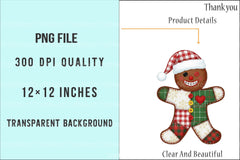 Christmas Patchwork Gingerbread Man Clipart Bundle - CraftNest - Digital Crafting and Art