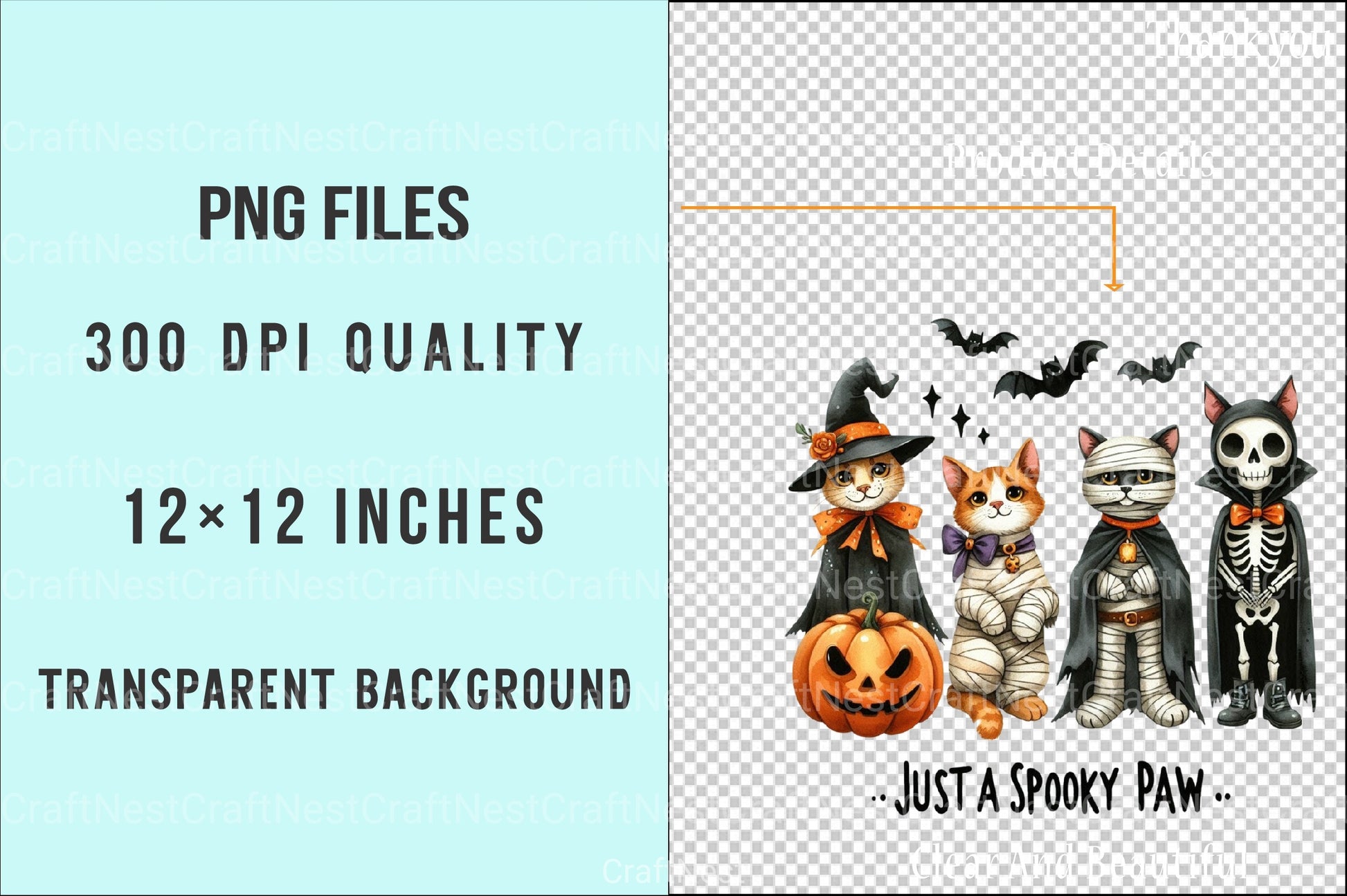 Spooky Halloween Cat Retro Shirt Design Bundle - CraftNest - Digital Crafting and Art