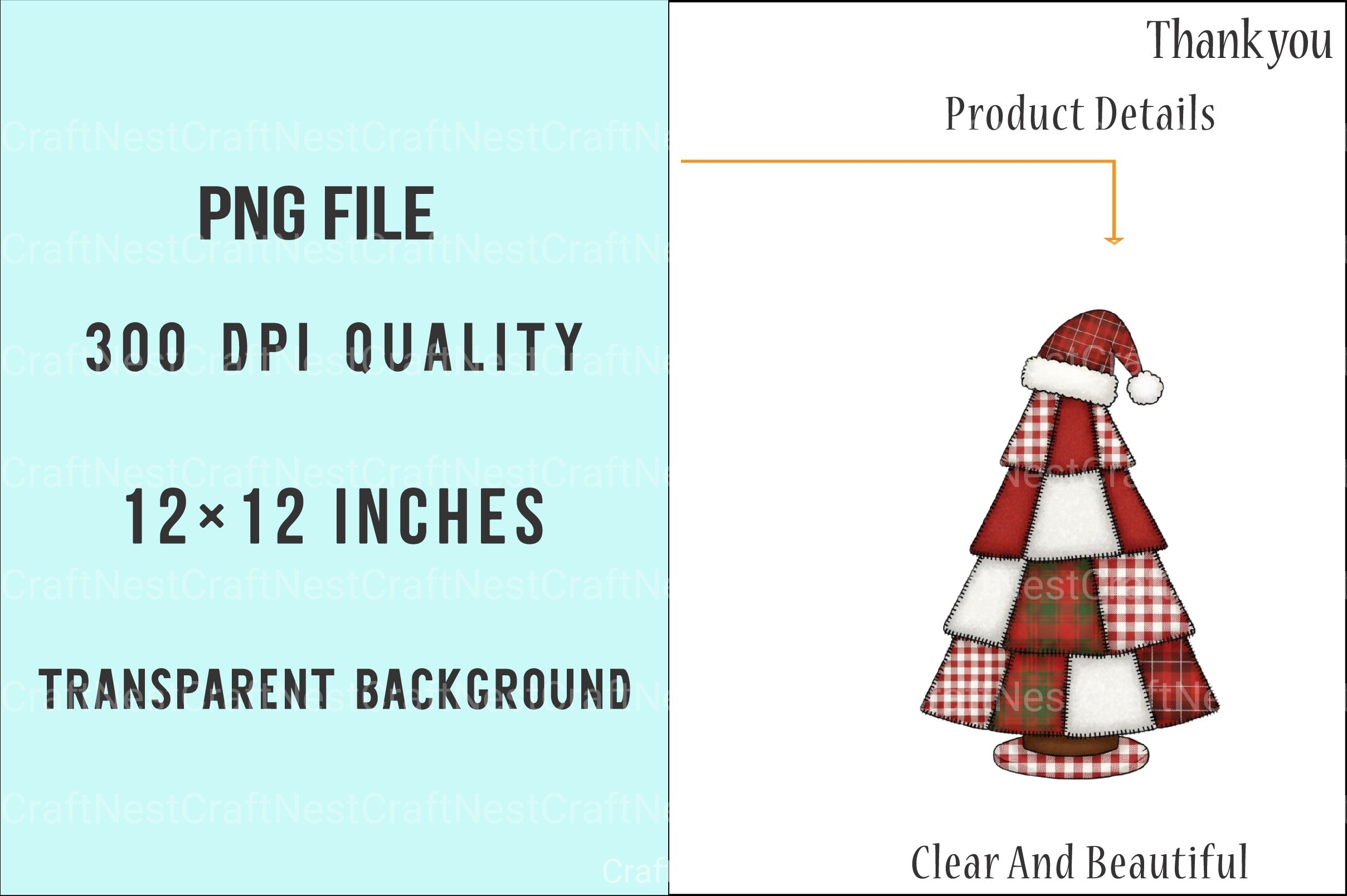 Patchwork Christmas Tree Embroidery Clipart Bundle - CraftNest - Digital Crafting and Art