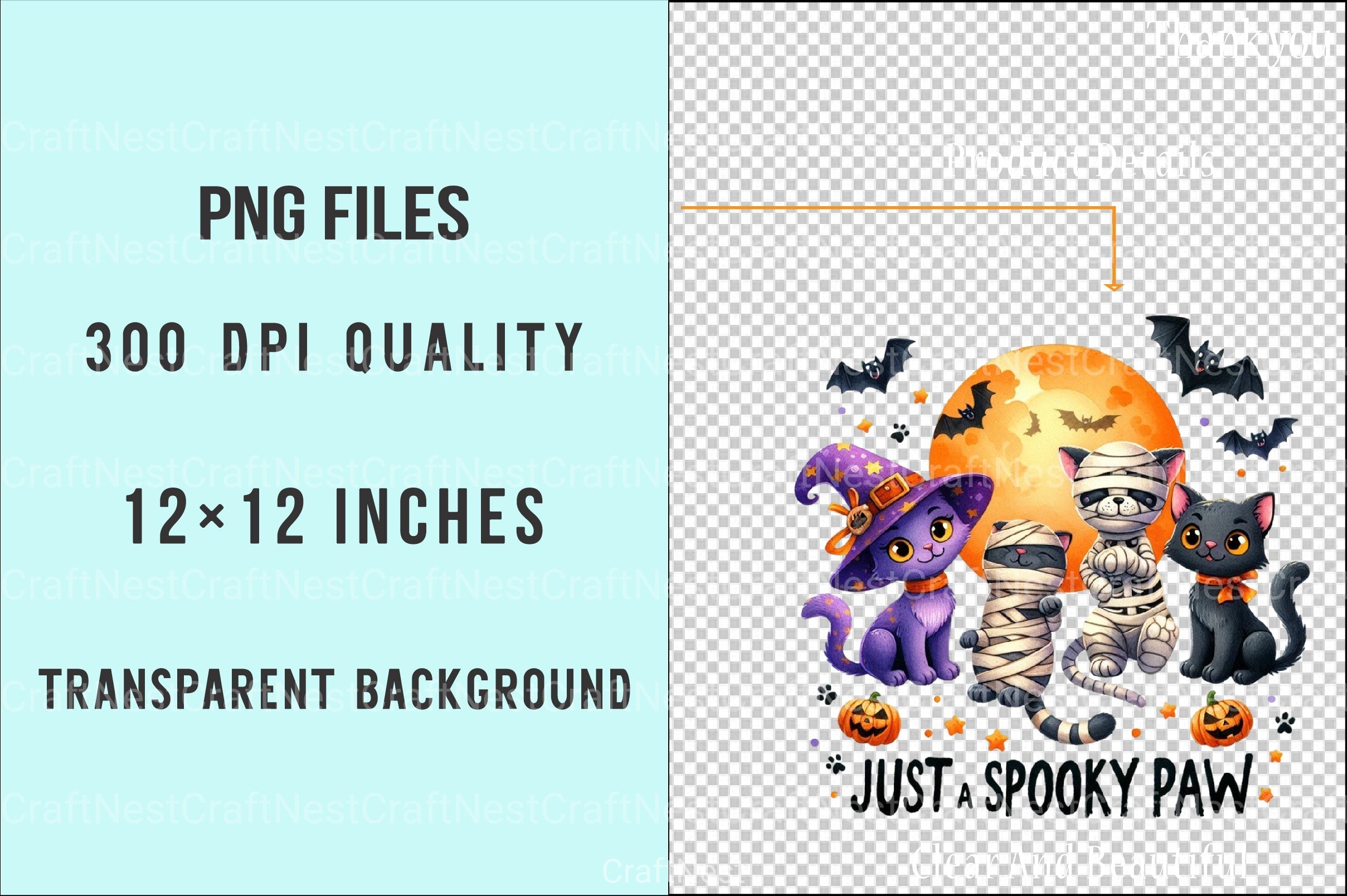 Spooky Halloween Cat Retro Shirt Design Clipart Bundle - CraftNest - Digital Crafting and Art