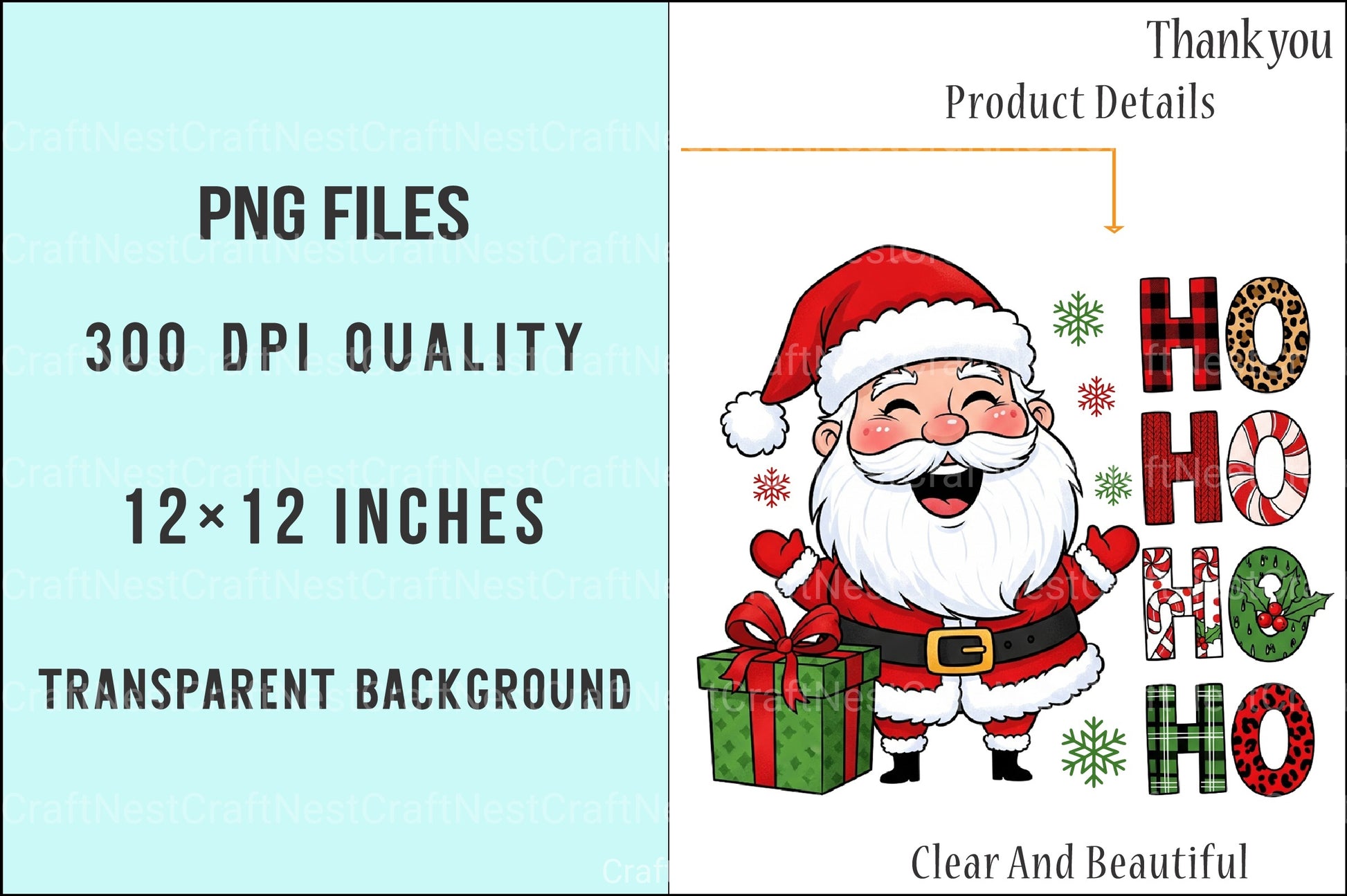Santa Ho Clipart Bundle - CraftNest - Digital Crafting and Art