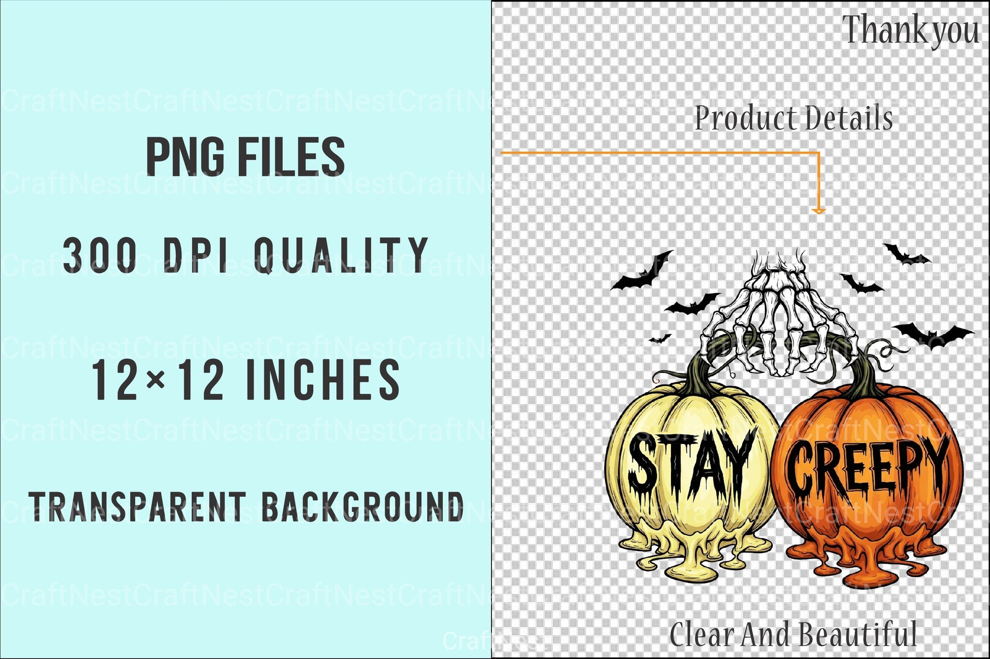 Halloween Cherry Pumpkins Stay Creepy Clipart Bundle - CraftNest - Digital Crafting and Art