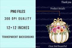 Glitter Pumpkin Flowers Autumn Clipart Bundle - CraftNest - Digital Crafting and Art