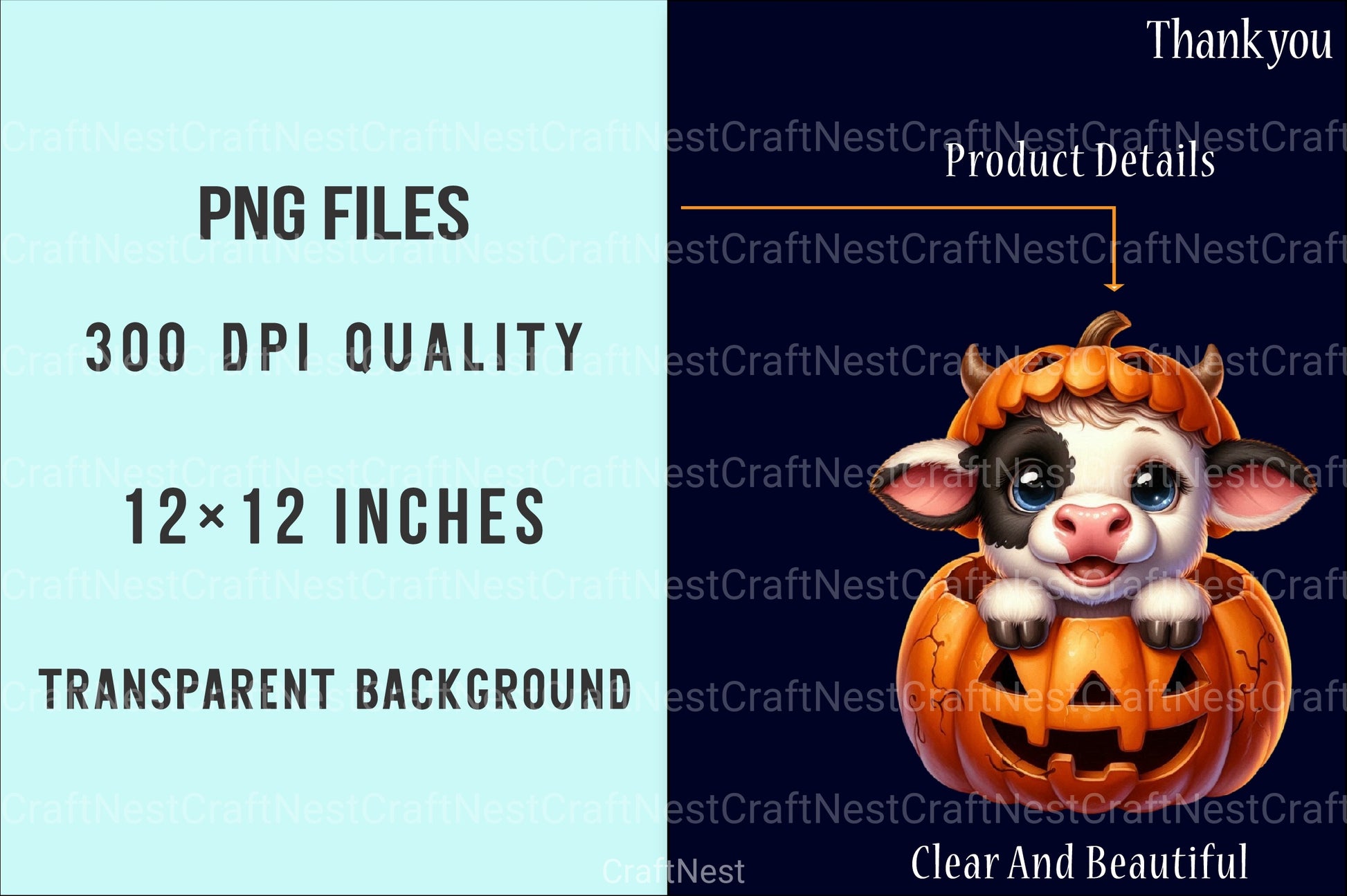 Adorable Cow Halloween Clipart Bundle - CraftNest - Digital Crafting and Art