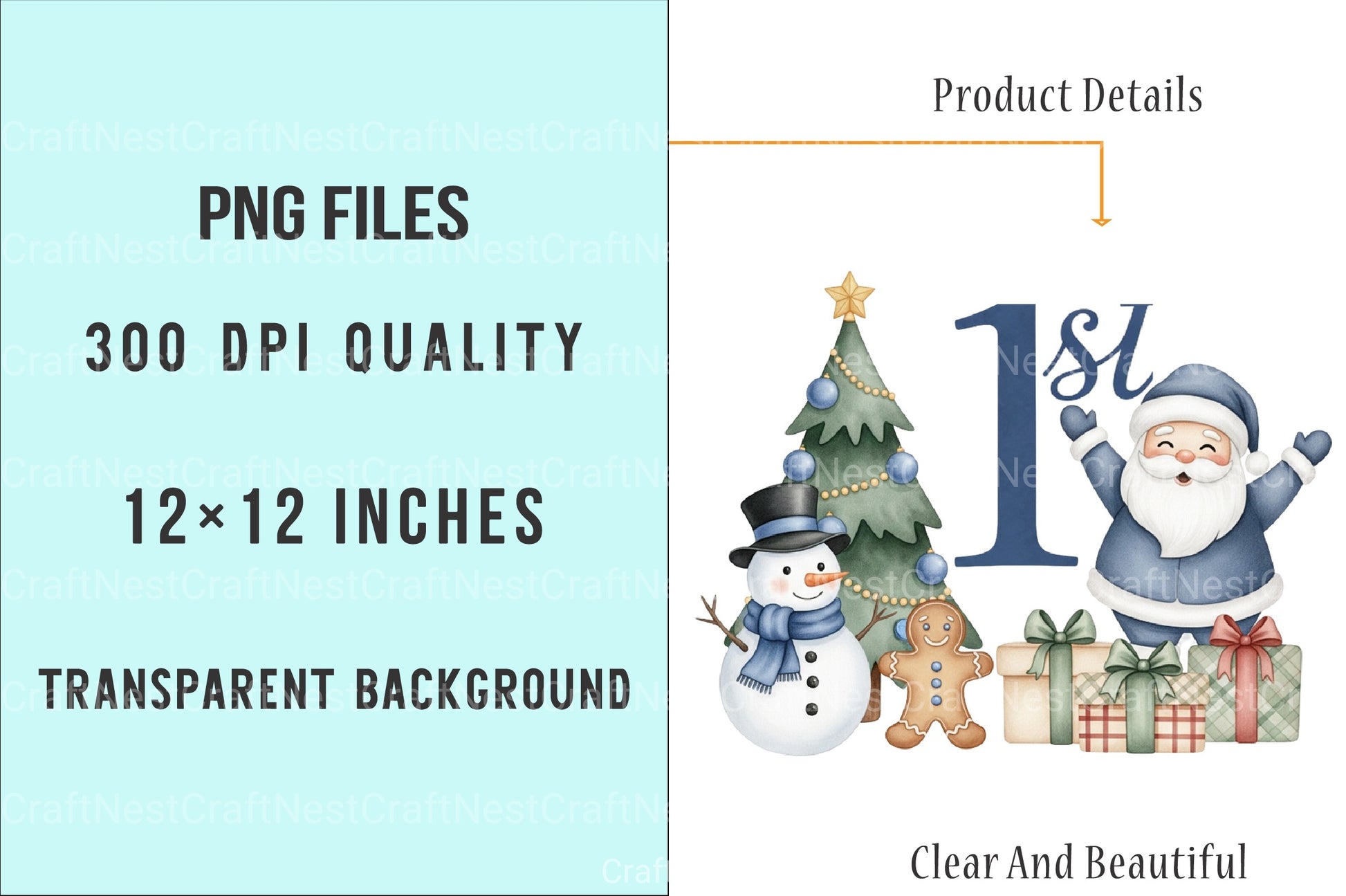 Santa Claus First Christmas Clipart Bundle - CraftNest - Digital Crafting and Art