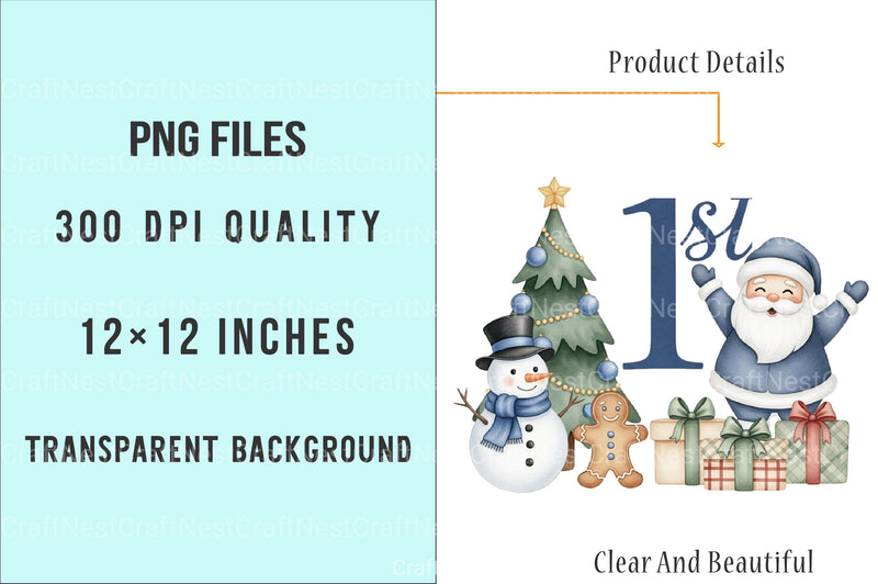 Santa Claus First Christmas Clipart Bundle - CraftNest - Digital Crafting and Art