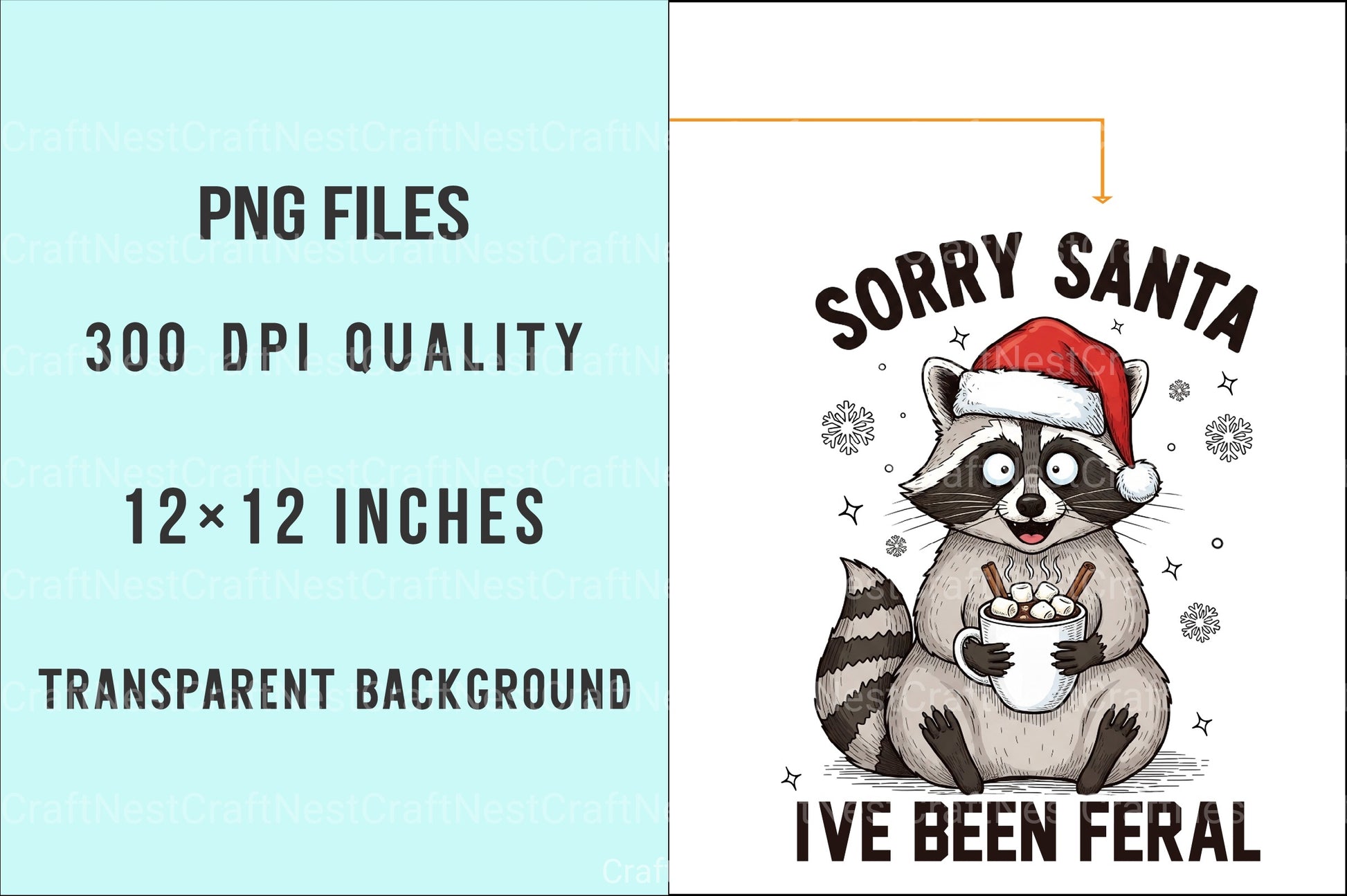 Funny Christmas Clipart Bundle: Sorry Santa, I've Been Feral - CraftNest - Digital Crafting and Art