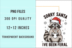 Funny Christmas Clipart Bundle: Sorry Santa, I've Been Feral - CraftNest - Digital Crafting and Art