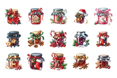 Christmas Jams in Jars: Festive Food Clipart Bundle - CraftNest - Digital Crafting and Art