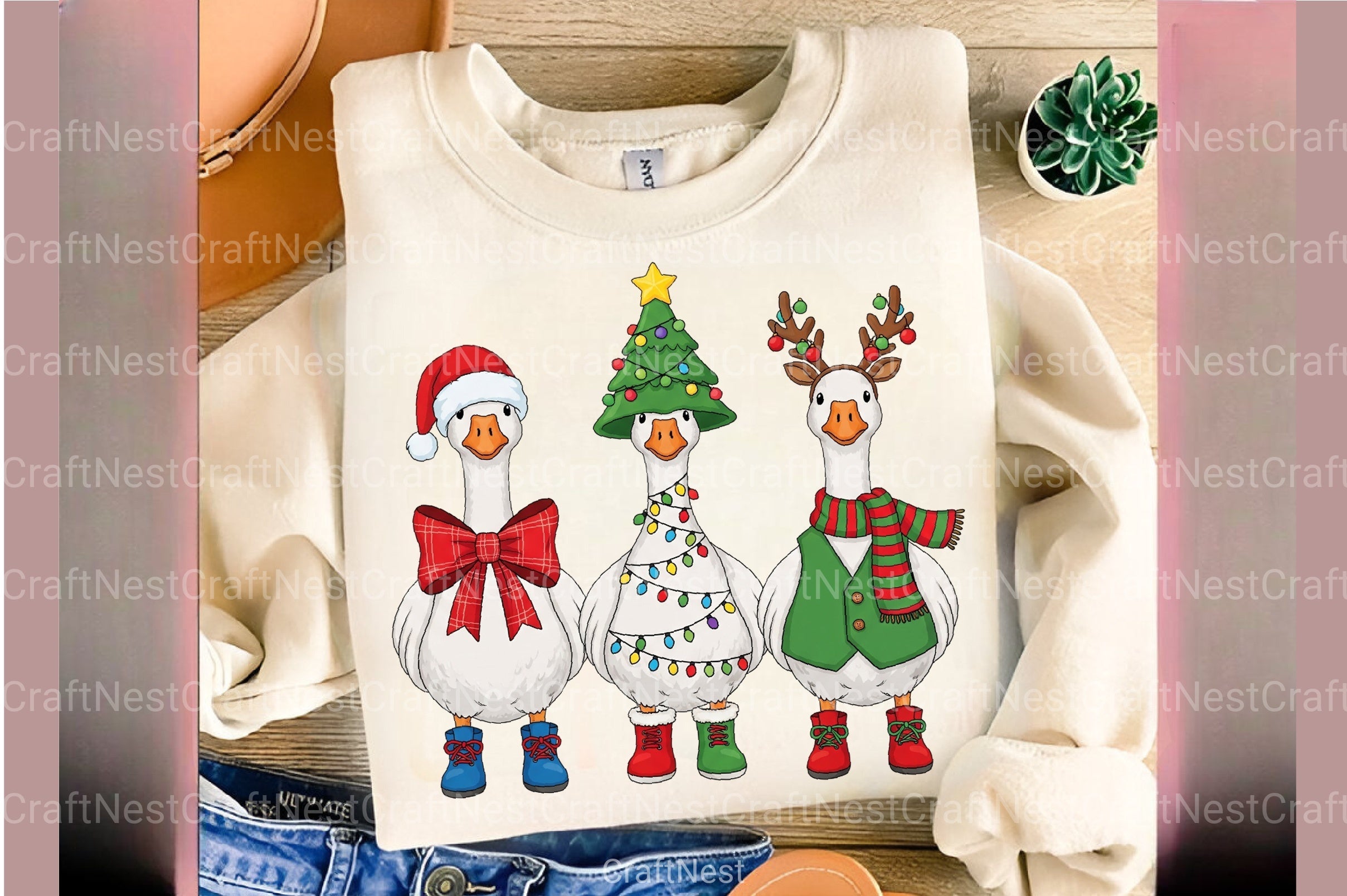 Funny Christmas Goose Clipart Bundle - CraftNest - Digital Crafting and Art