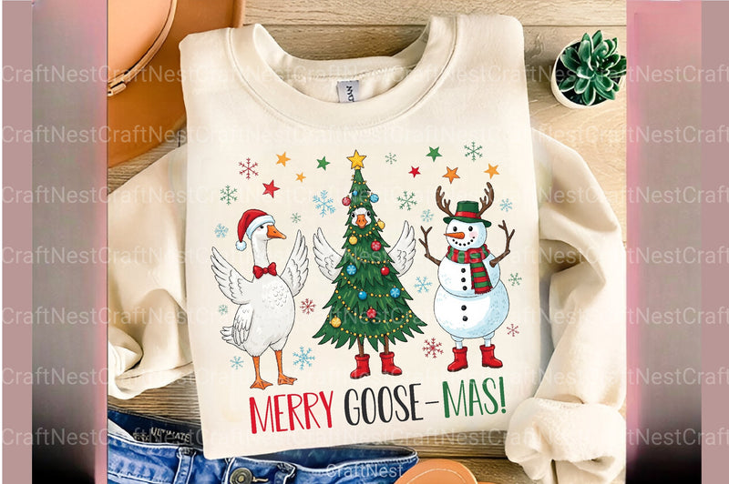 Funny Merry Christmas Goose Clipart Bundle 2 - CraftNest - Digital Crafting and Art