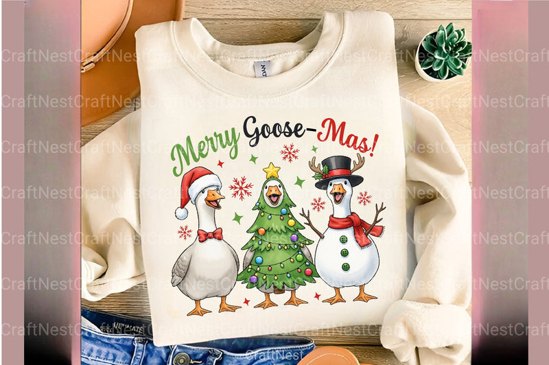 Funny Merry Christmas Goose Clipart Bundle 1 - CraftNest - Digital Crafting and Art