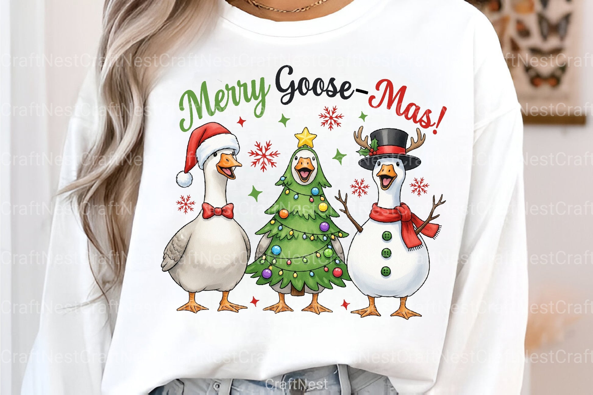 Funny Merry Christmas Goose Clipart Bundle 1 - CraftNest - Digital Crafting and Art
