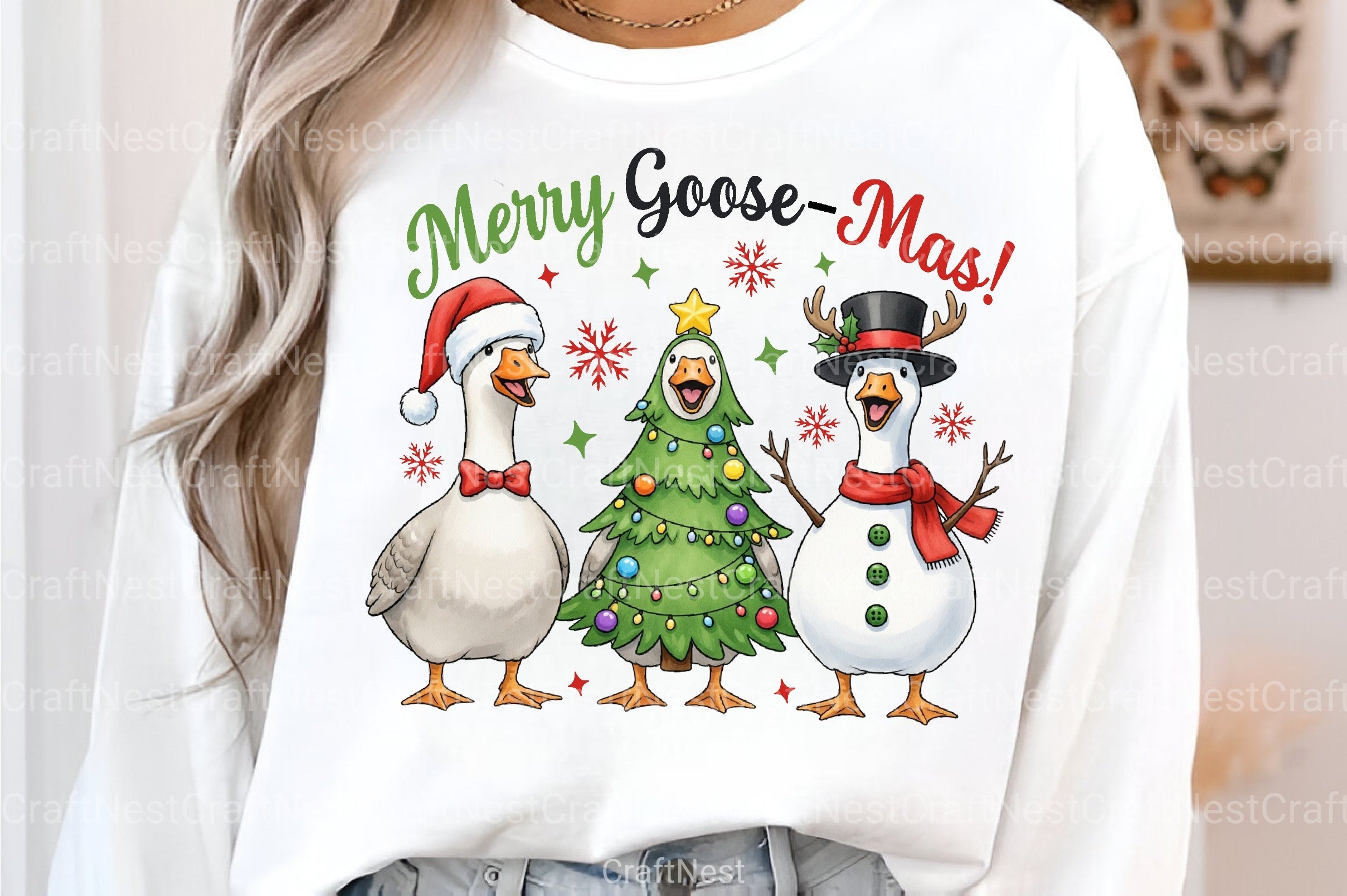 Funny Merry Christmas Goose Clipart Bundle 1 - CraftNest - Digital Crafting and Art