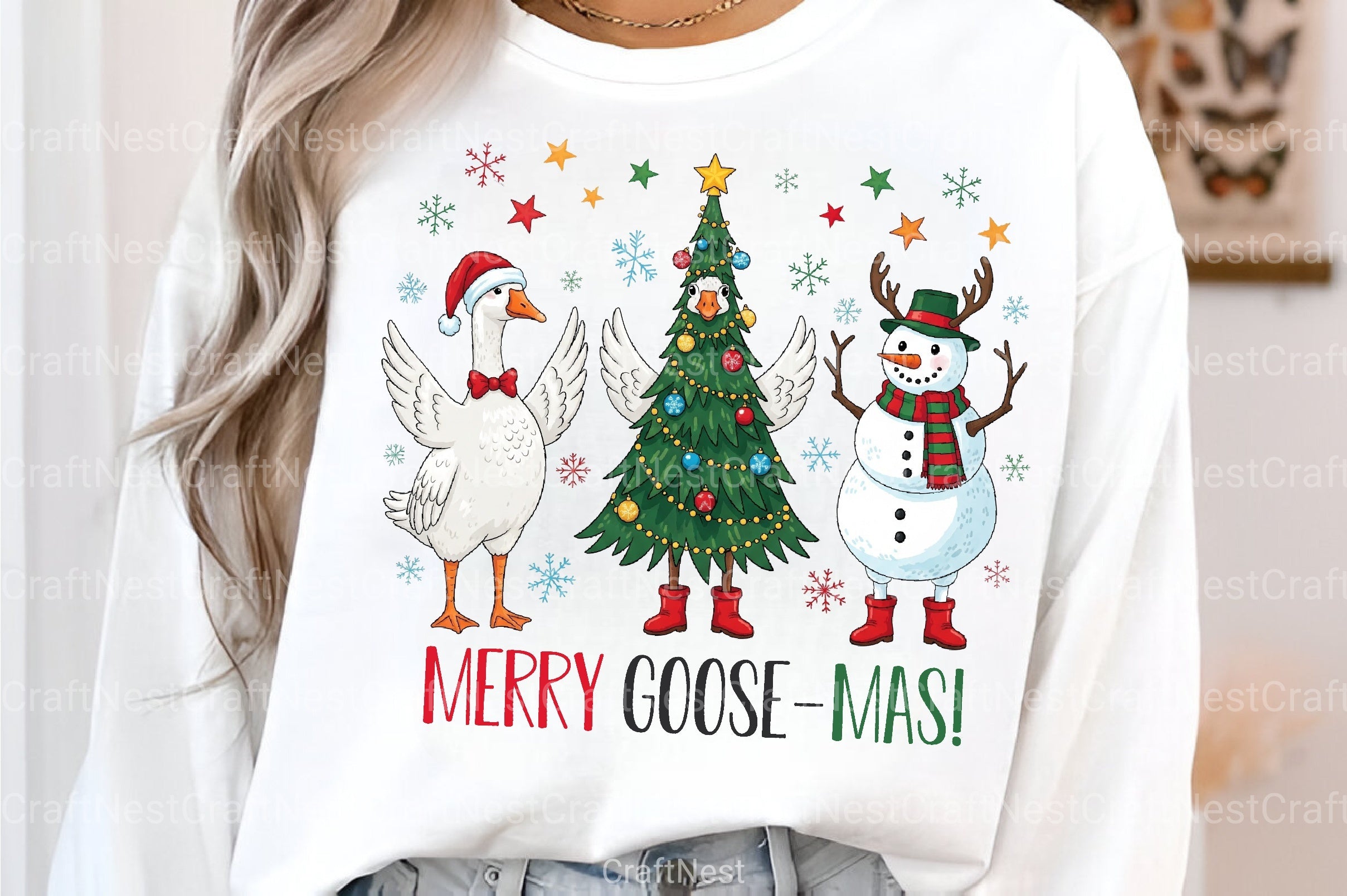 Funny Merry Christmas Goose Clipart Bundle 2 - CraftNest - Digital Crafting and Art