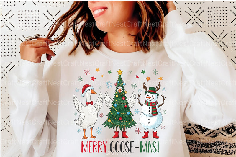 Funny Merry Christmas Goose Clipart Bundle 2 - CraftNest - Digital Crafting and Art