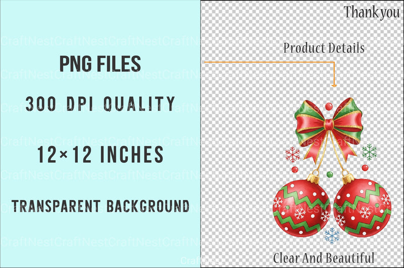 Christmas Bow Cherries Clipart Bundle - CraftNest - Digital Crafting and Art