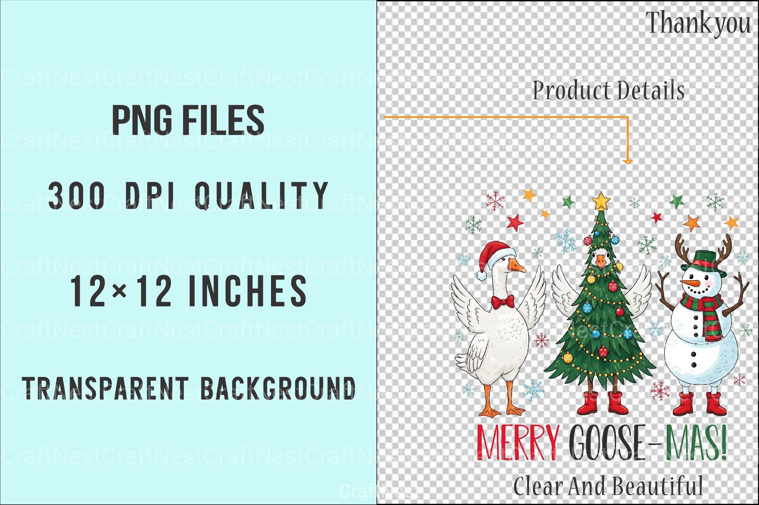 Funny Merry Christmas Goose Clipart Bundle 2 - CraftNest - Digital Crafting and Art