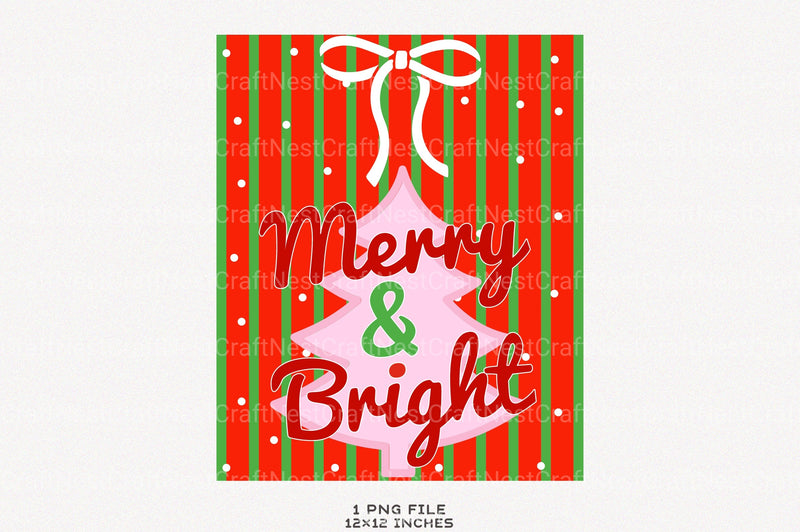 Christmas Wall Art: Merry & Bright Clipart Bundle - CraftNest - Digital Crafting and Art
