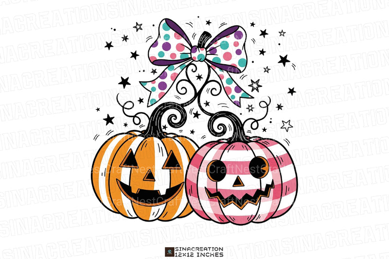 Coquette Halloween Pumpkin Cherries Clipart Bundle - CraftNest - Digital Crafting and Art