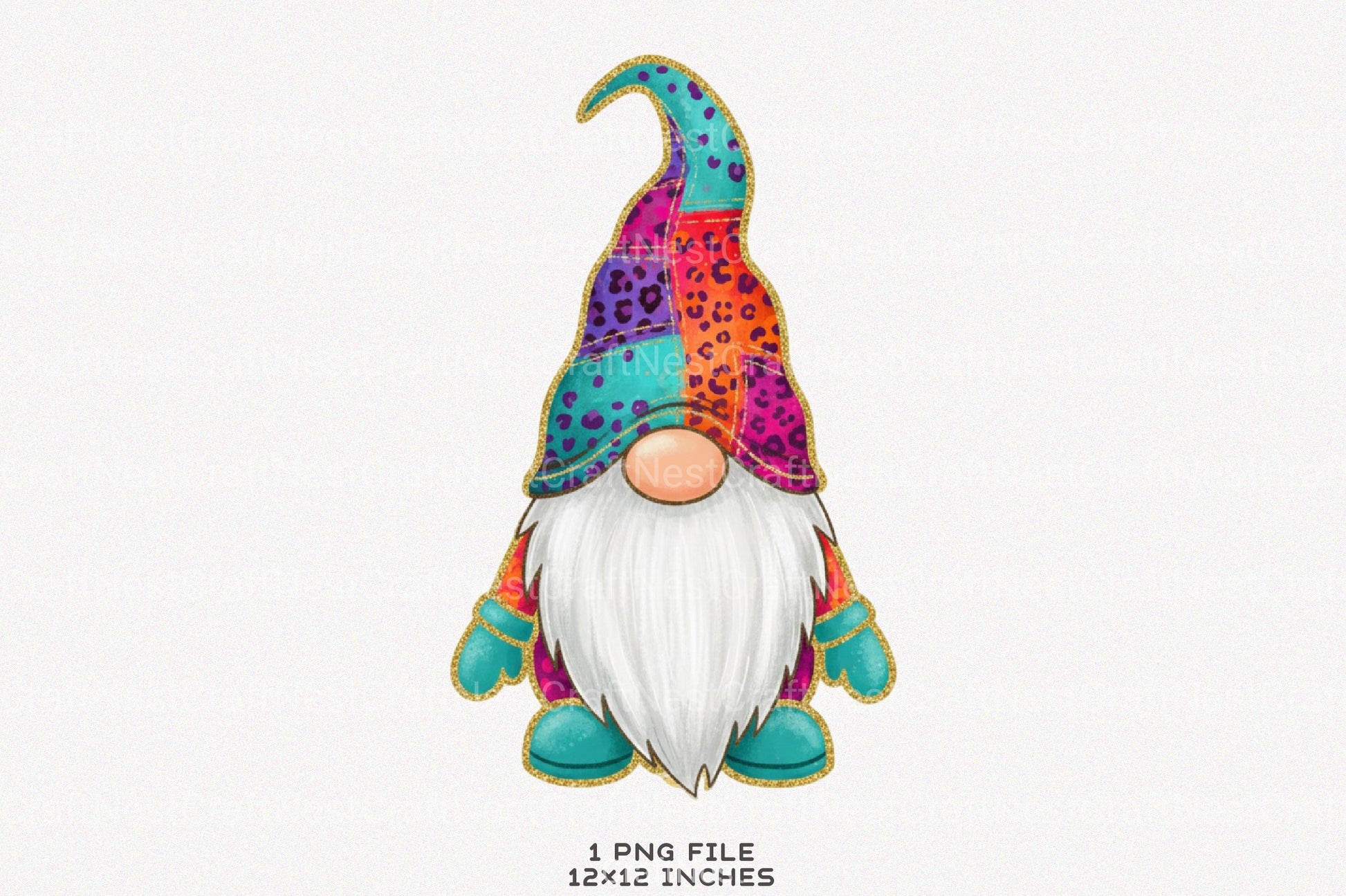 Christmas Gnome Glitter Brushstroke Clipart Bundle - CraftNest - Digital Crafting and Art