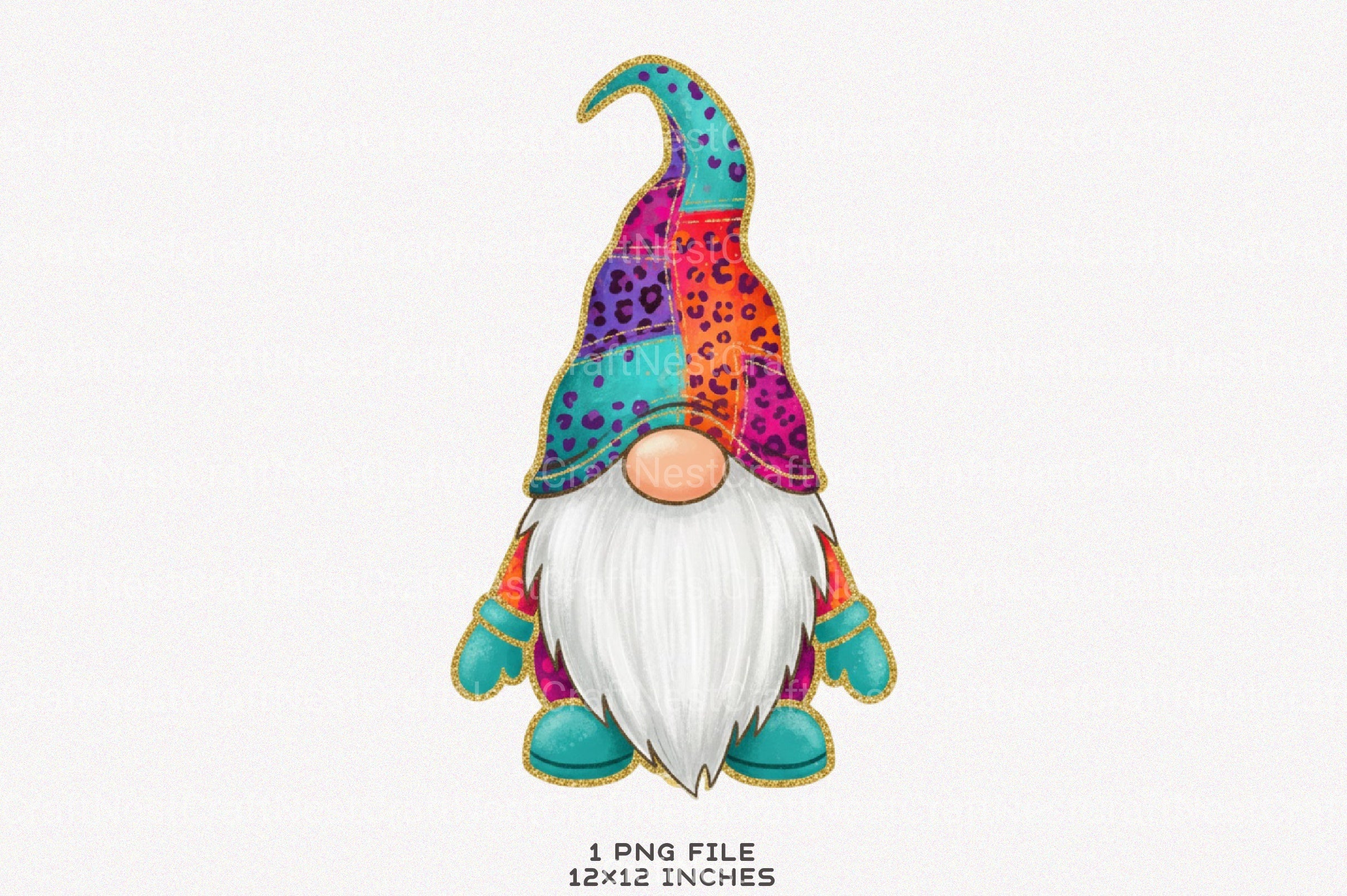 Christmas Gnome Glitter Brushstroke Clipart Bundle - CraftNest - Digital Crafting and Art