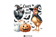 Chick or Treat: Retro Halloween Pumpkin Chicken Clipart Bundle - CraftNest - Digital Crafting and Art